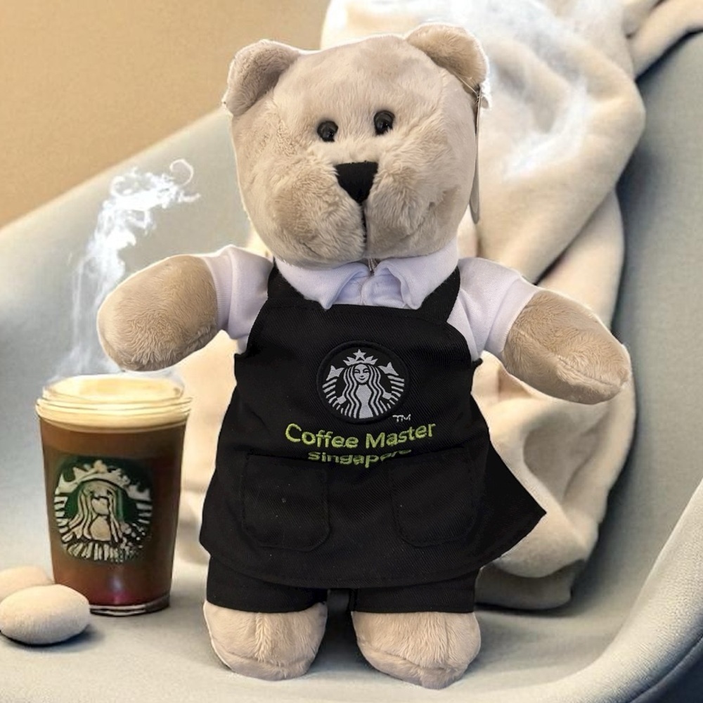 NWT Singapore STARBUCKS Bearista Bear 2024 Coffee Master Teddy Travel Logo Apron